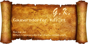 Gaunersdorfer Kürt névjegykártya
